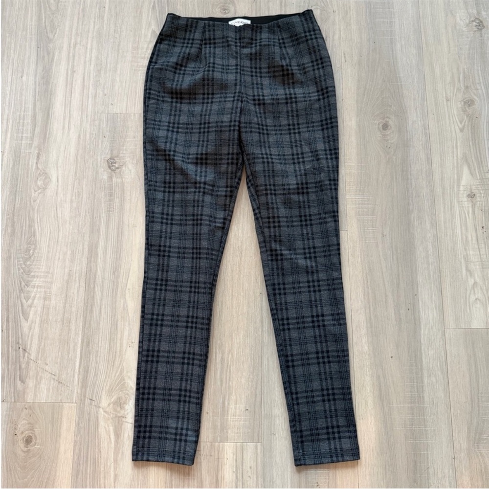 Calvin Klein Dark Gray Plaid Pants